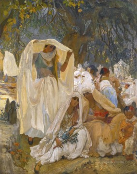LE JOUR DU PROPHETE A BLIDAH EN ALGERIE Frederick Arthur Bridgman Arab Oil Paintings